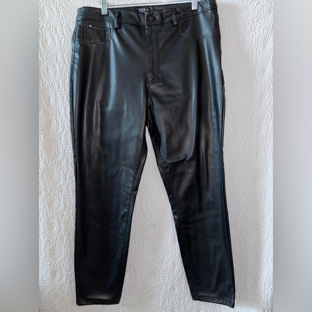 Curve Appeal Faux Vegan Leather High Rise Pants